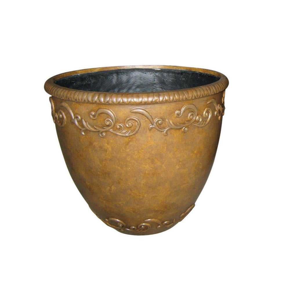 Southern Patio FGS-475717 Coco Glze Fiberglass Planter, Brown