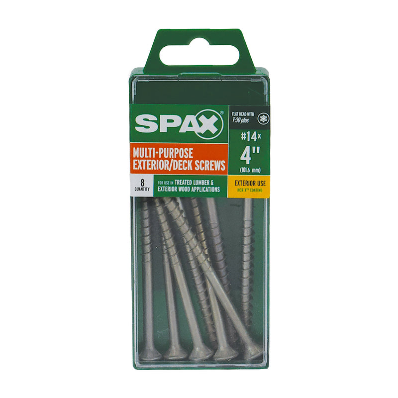 Spax 4191670601002 HCR-X Star Flat Head Deck Screw, #14 X 4 in