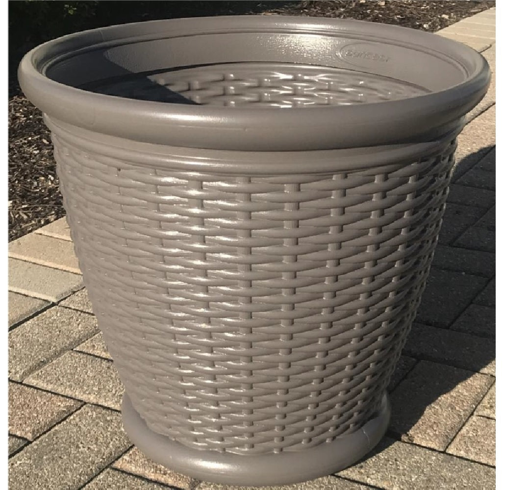 Suncast 1816WG4 Chariton Decorative Planter, Resin, Grey, 18"