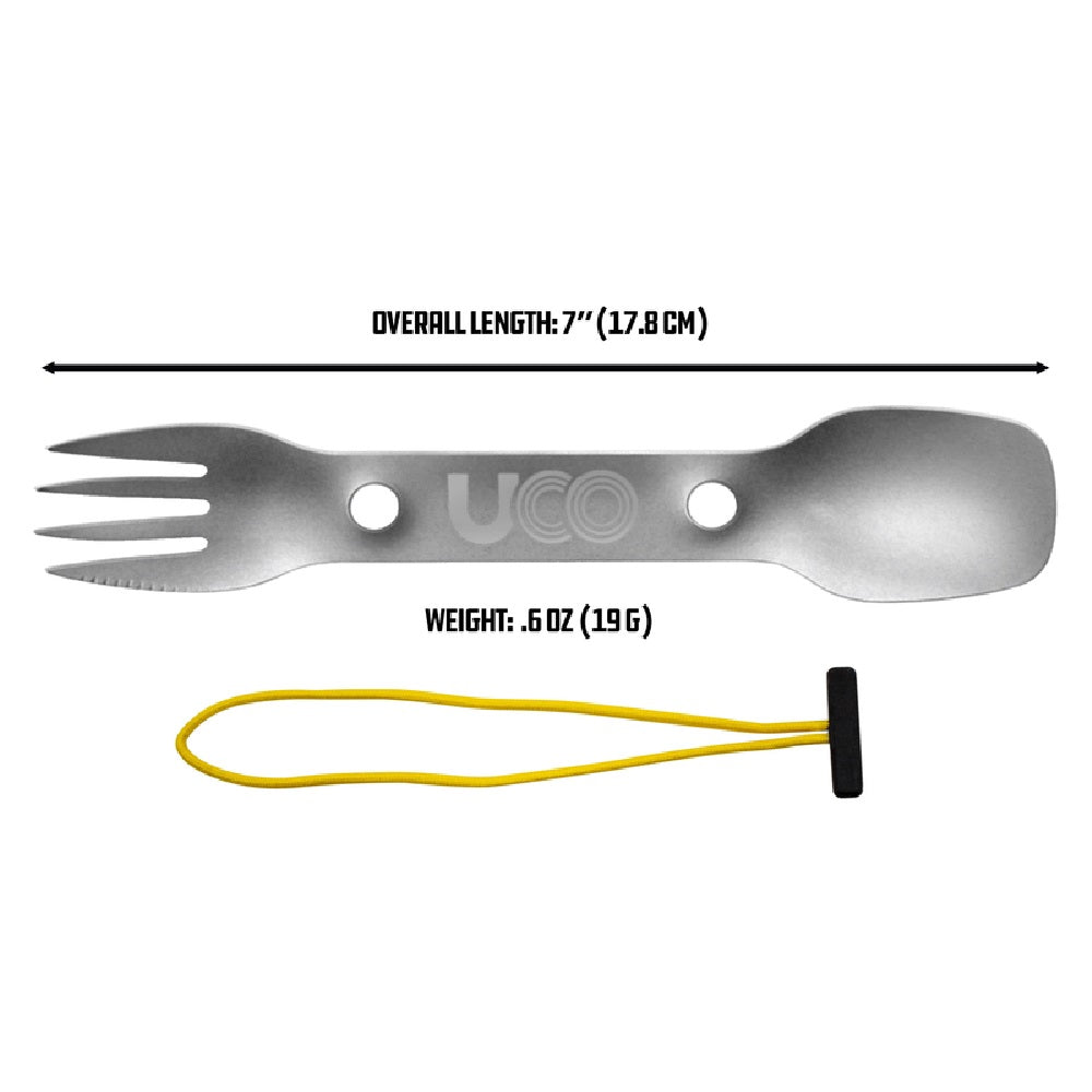 UCO F-SP-TI Spork, Titanium, Silver, 7 Inch