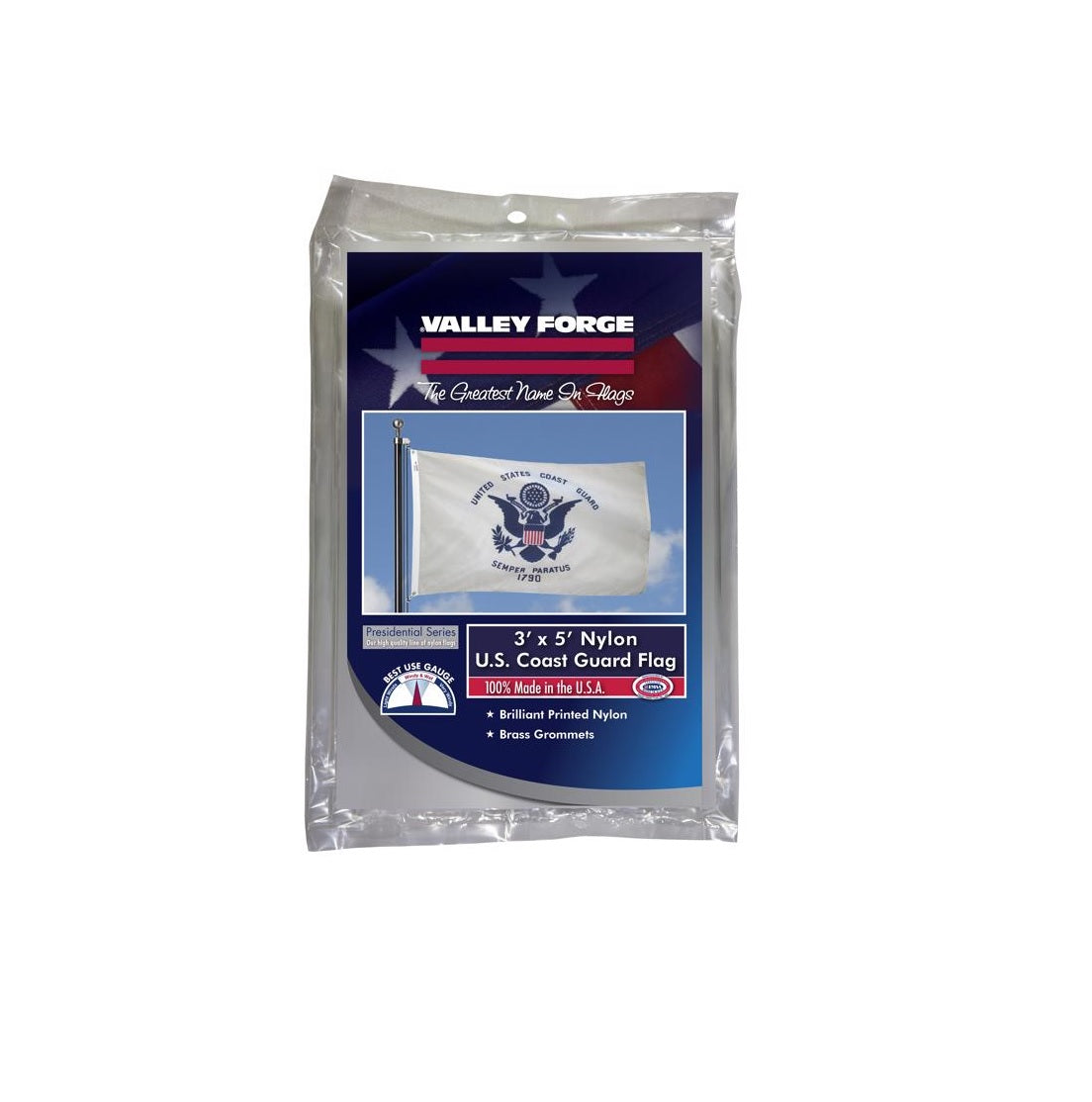 Valley Forge BTUSCG3 Coast Guard Military Flag, Nylon