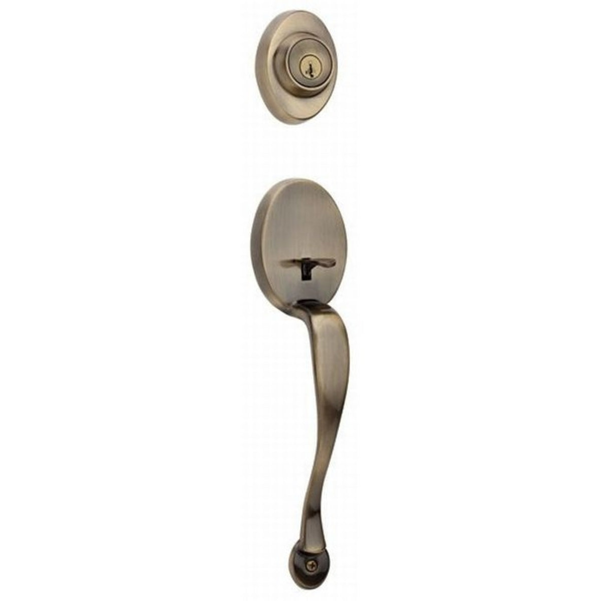 Weiser Lock GA9771A5S Exterior Augusta Single Cylinder Active Handleset, Antique Brass