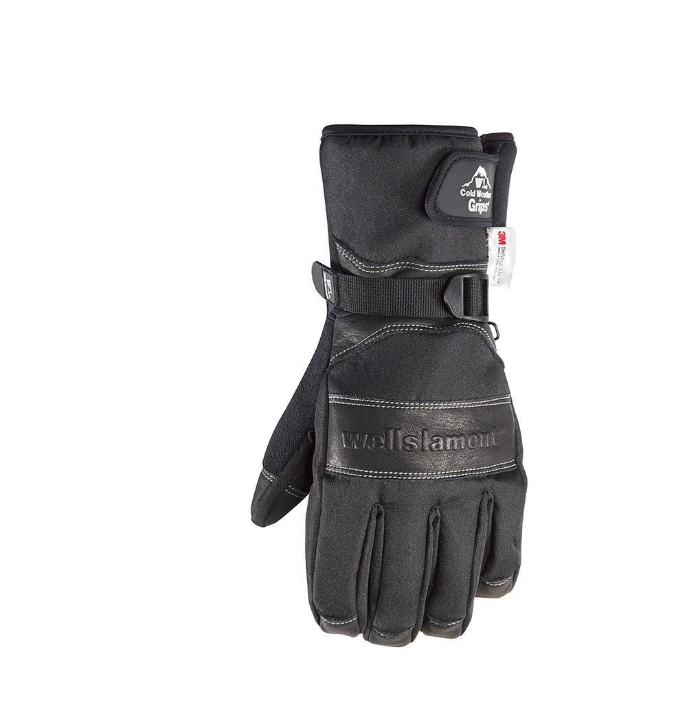 Wells Lamont 7660XLBK Cowhide Leather Winter Black Gloves, XL