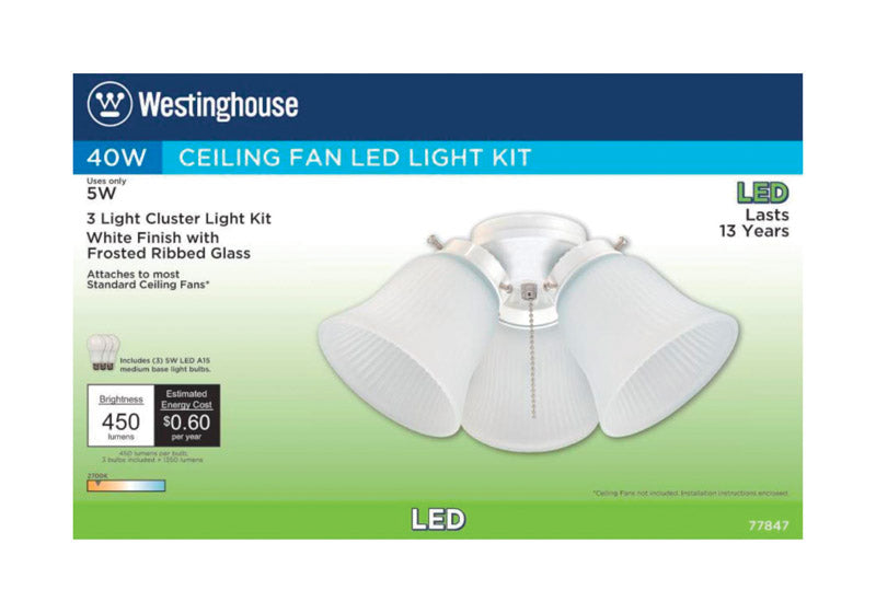 Westinghouse 77847 Three LED Cluster Ceiling Fan Light Kit, 5 W