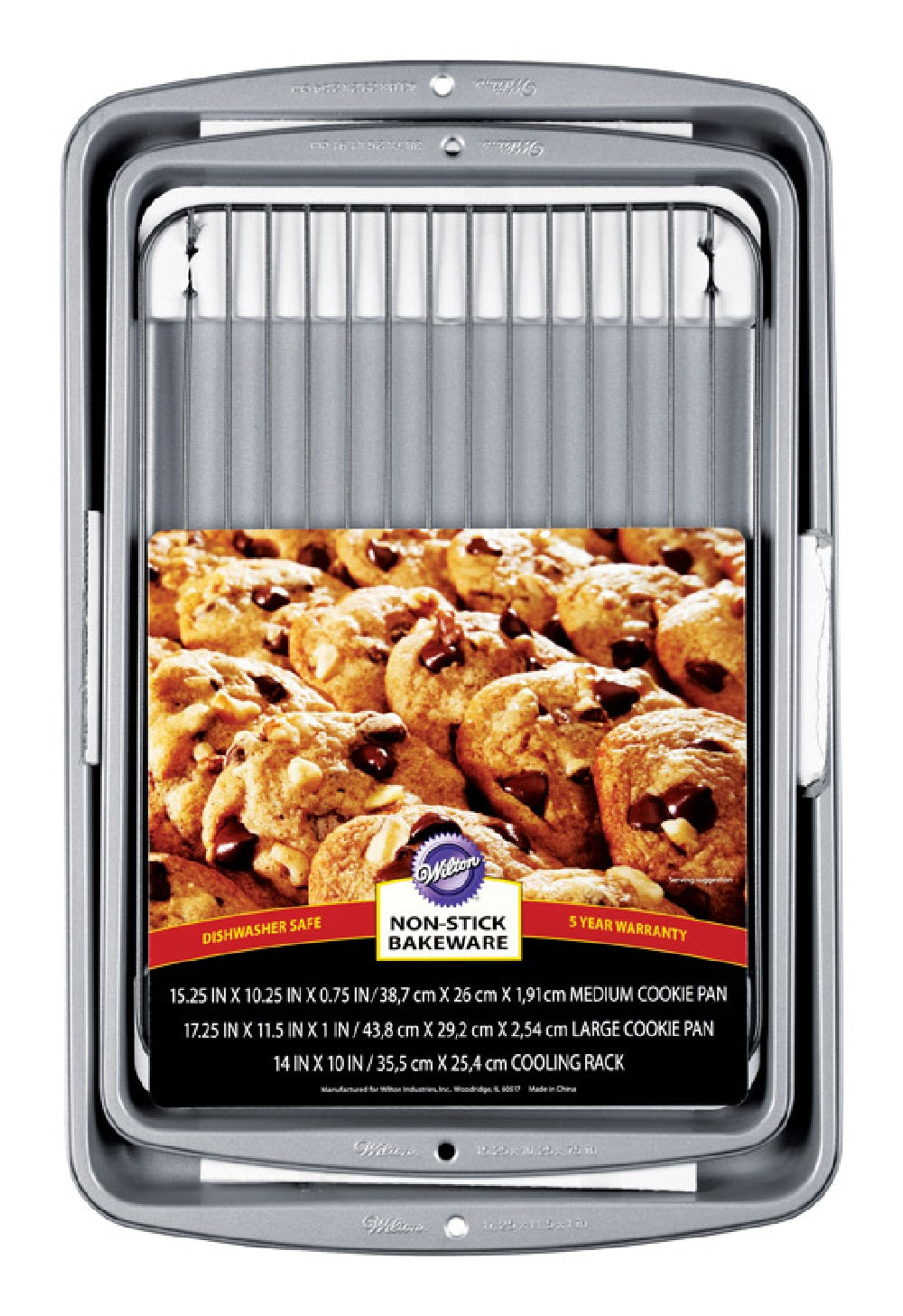 Wilton 191002967 Cookie Sheets And Cooling Rack, Grey