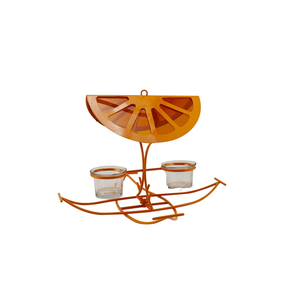 Woodlink 25019 Oriole Fruit and Nut Feeder, Orange, Metal, 4 Ports