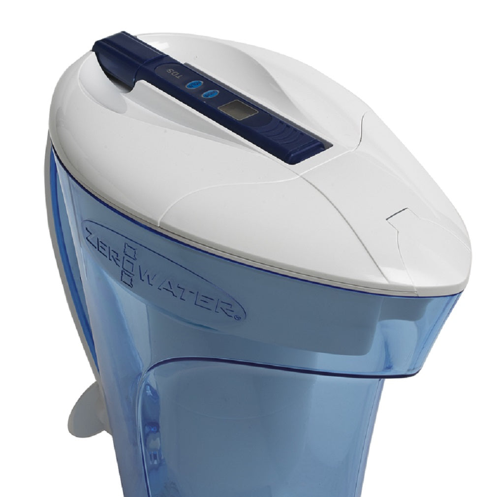 ZeroWater ZD-010 Ready Pour Water Filtration Pitcher, Blue/Clear, 10 Cups