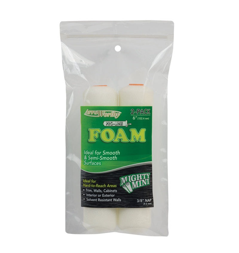 Arroworthy 6.5-FMT/P Foam Twin Pack Mini Roller, 6.5" x 3/8"