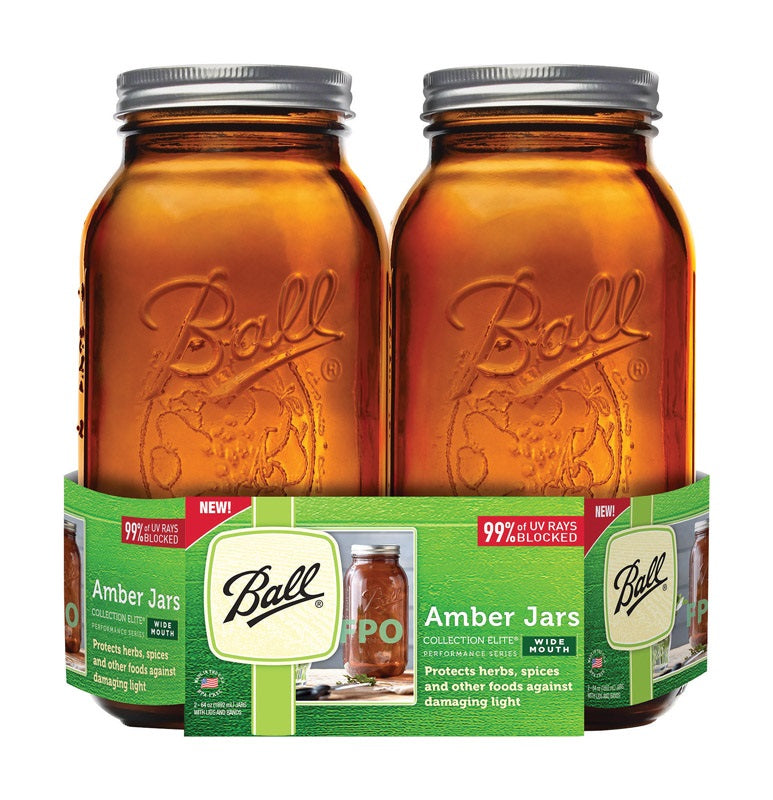 Ball 1440069047 Collection Elite Wide Mouth Canning Jars, 1/2 Gallon