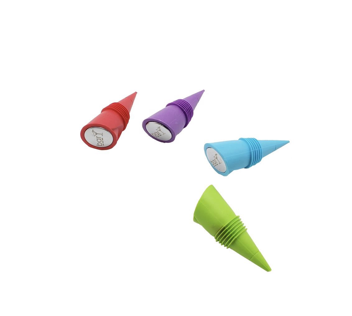 BarY3 BAR-0342 Wine Stopper, Plastic/Silicone, Pack of 4