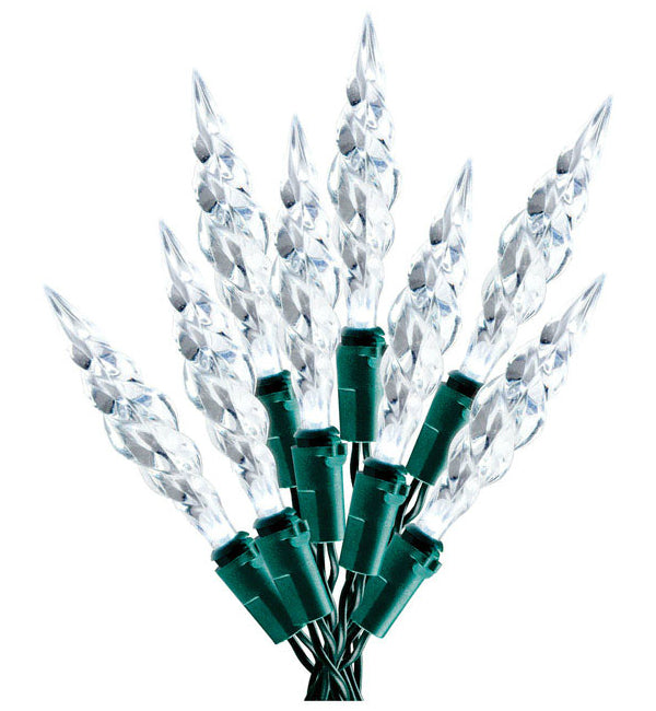 Celebrations 11908-71 Battery Operated LED Icicle Light Set, White, 9-1/2 ft., 30 lights