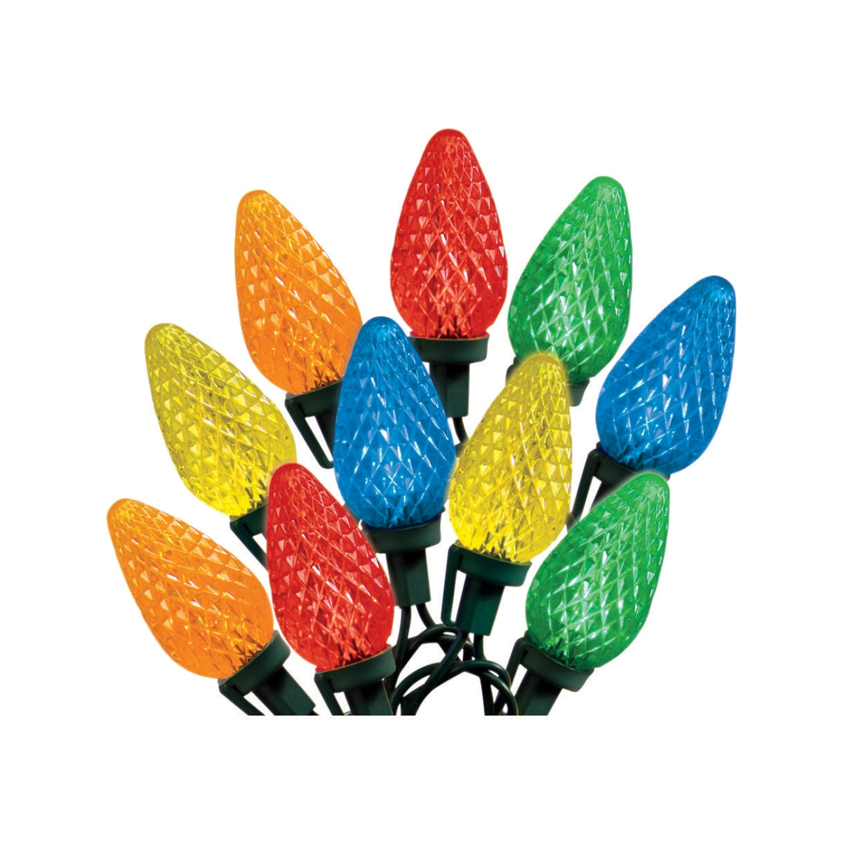 Celebrations 47736-71 Indoor/Outdoor C9 LED Multi-Color Light Bulbs On A Reel, 49', 75 Bulbs