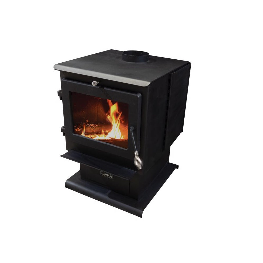 Cleveland Iron Works F500110v Pedestal Wood Burning Stove, 80000 BTU