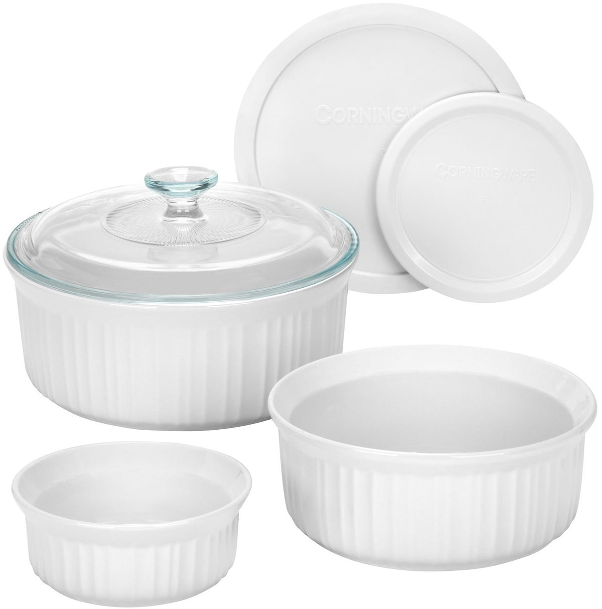 Corningware 1074887 French White Bakeware Set, 6 Piece