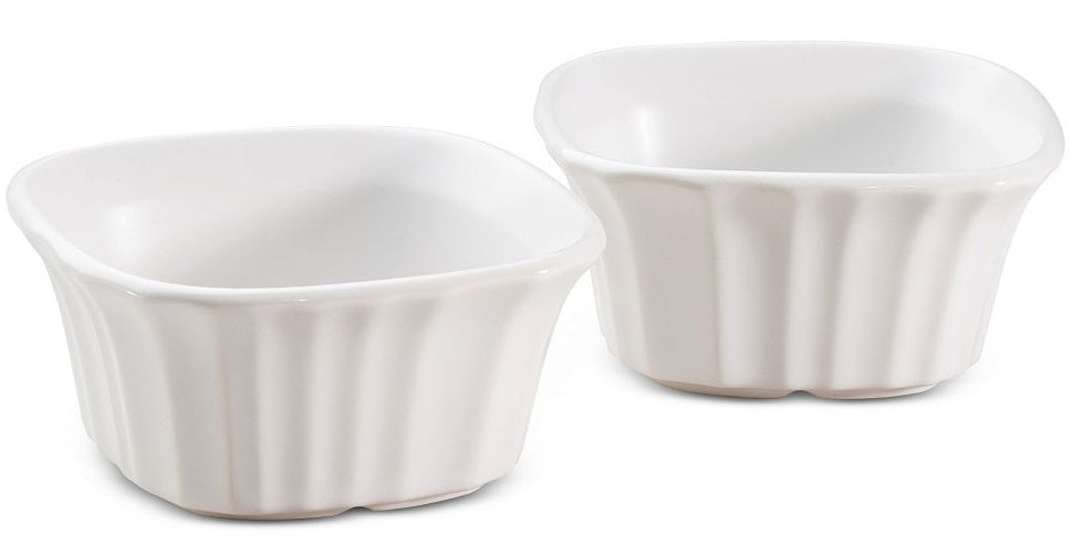 CorningWare 1111281 Square Ramekins, French White, Set of 2
