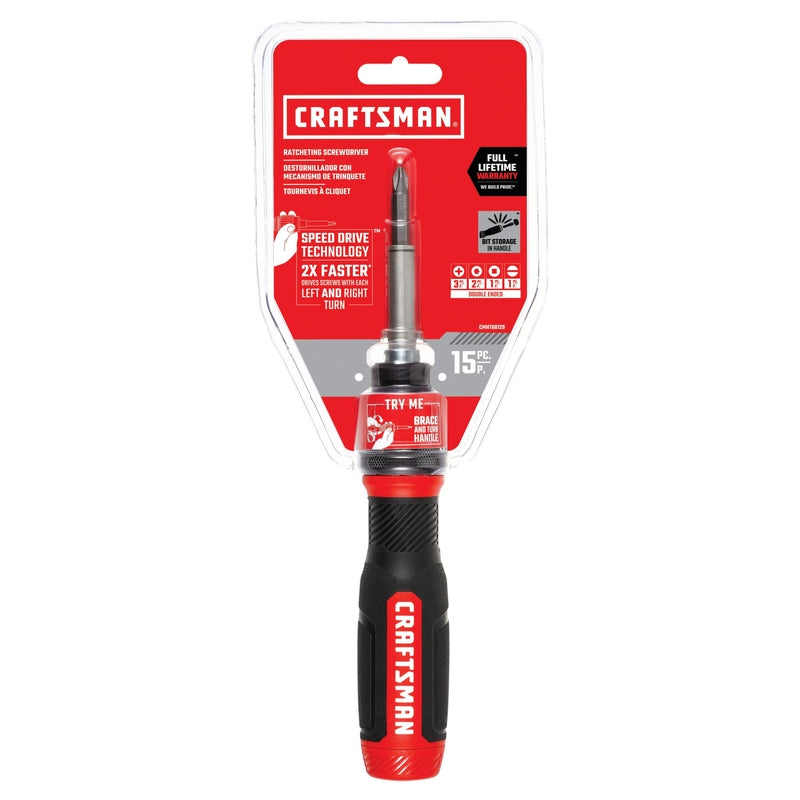 Craftsman CMHT68129 Ratcheting Screwdriver Set, 1/4 in, 15 Piece