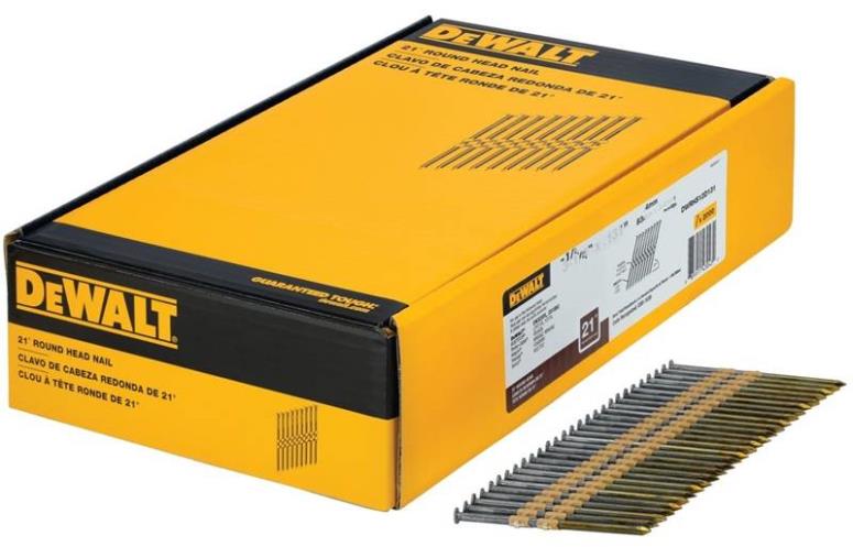 DeWalt DWRHS8D148 21-Degree Metal Framing Nails, 2-3/8" L x 0.148" Dia.