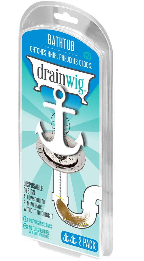 DrainWig DW021132 Bathtub Hair Catcher, Set of 2