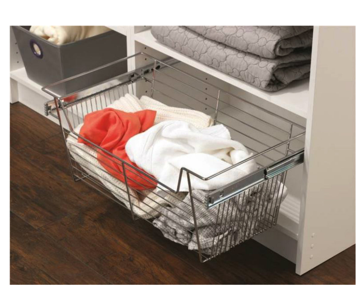 Easy Track 9211-CH Closet Organizer Basket, Chrome, 24" x 11"