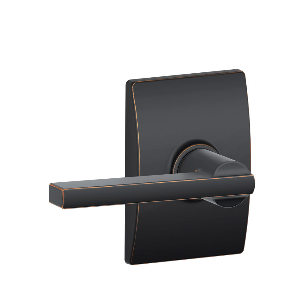 Schlage F10 LAT 716 CEN Century Collection with Latitude Passage Lever, Aged Bronze, Zinc