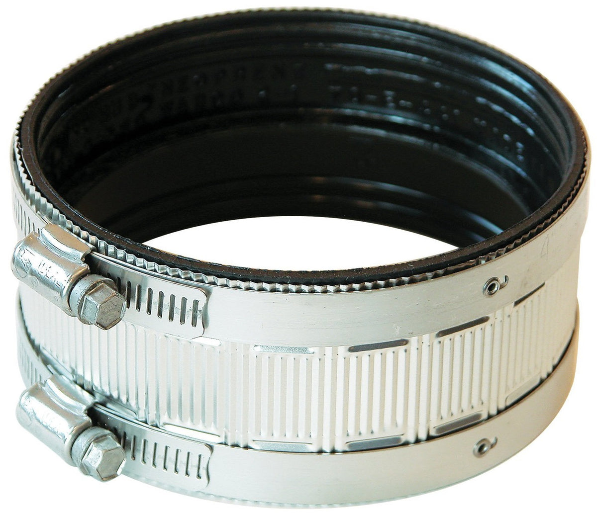Fernco PNH44 Standard No-Hub Coupling, PVC, Chrome, 4"