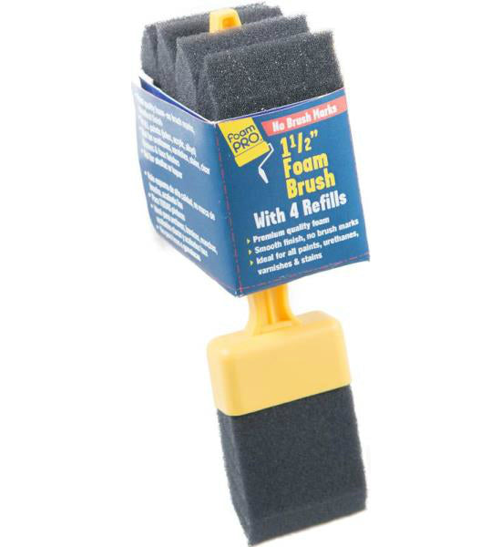Foampro 715-4 Foam Brush with 4 Refills, 1-1/2"