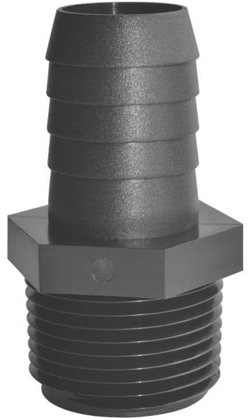Green Leaf A 3812 P Threaded Poly Adapter,  3/8" mpt x1/2" barb