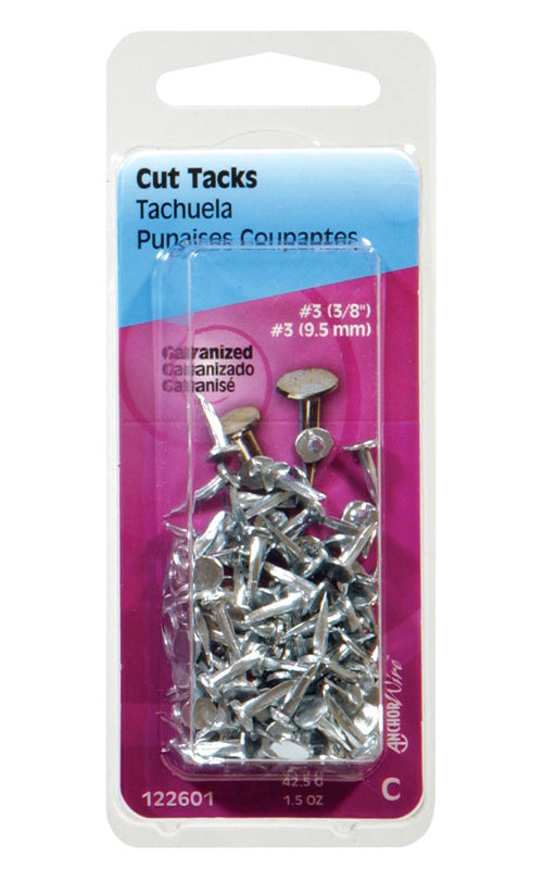 Hillman 122601 Galvanized Cut Tacks, #3, 1.5 Oz