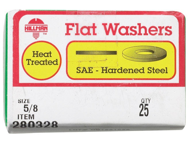 Hillman 280328 Sae Flat Washers, Zinc Dichromate, 5/8"