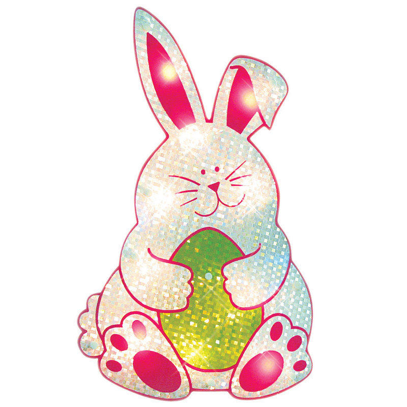 Impact Innovations 39611D Bunny With Egg Shimmer Window Ornament