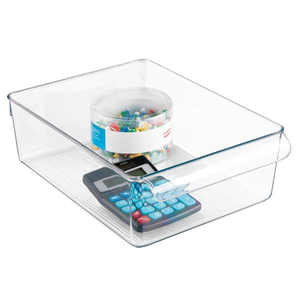 InterDesign 69630 Linus Pullz Storage Bin, Clear, Plastic