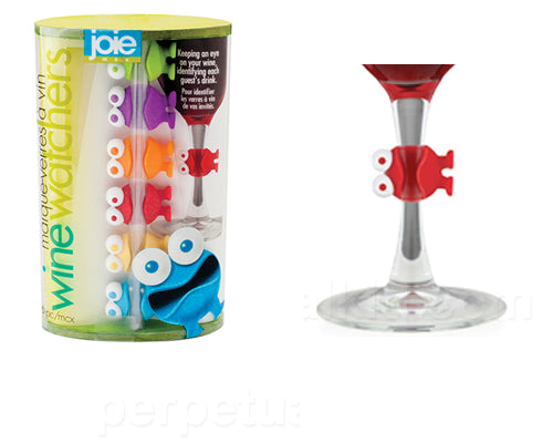 Joie MSC 49556 Wine Watch Wine Glass Charms, Set of 6, Assorted Colors