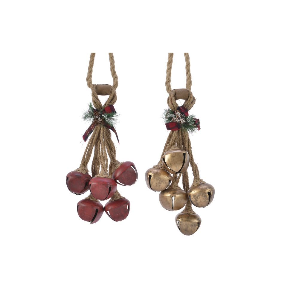 Decoris 385525 Iron bell Christmas Decor, 21"