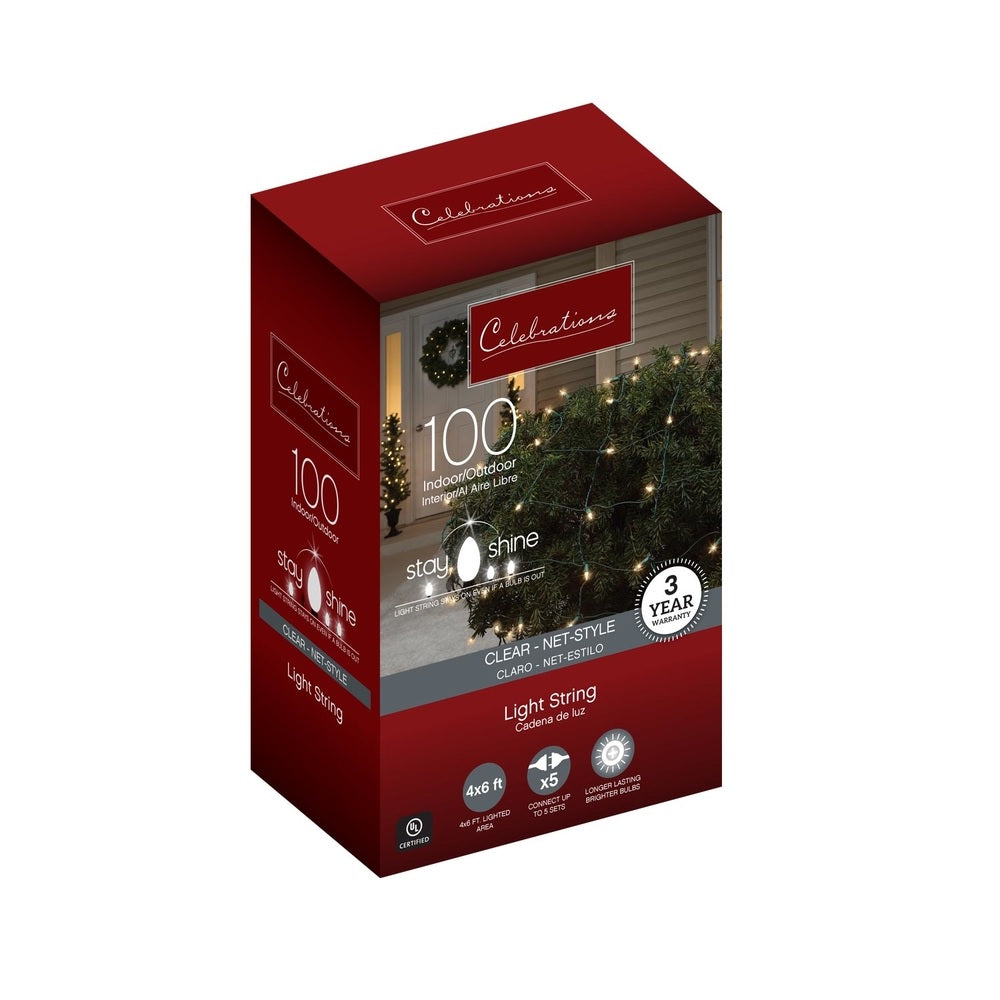 Celebrations 44796-71 Incandescent Mini Christmas Lights, 100 count
