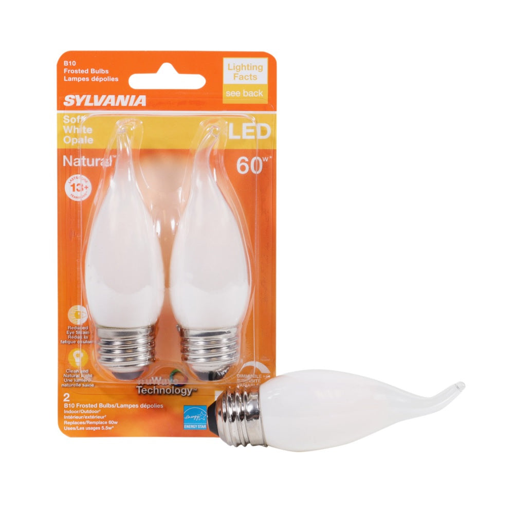Sylvania 40783 B10 LED Bulb, Soft White, Frosted