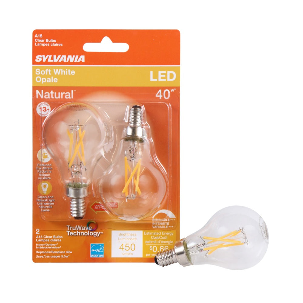 Sylvania 40774 LED A15 Bulb, Soft White, Clear