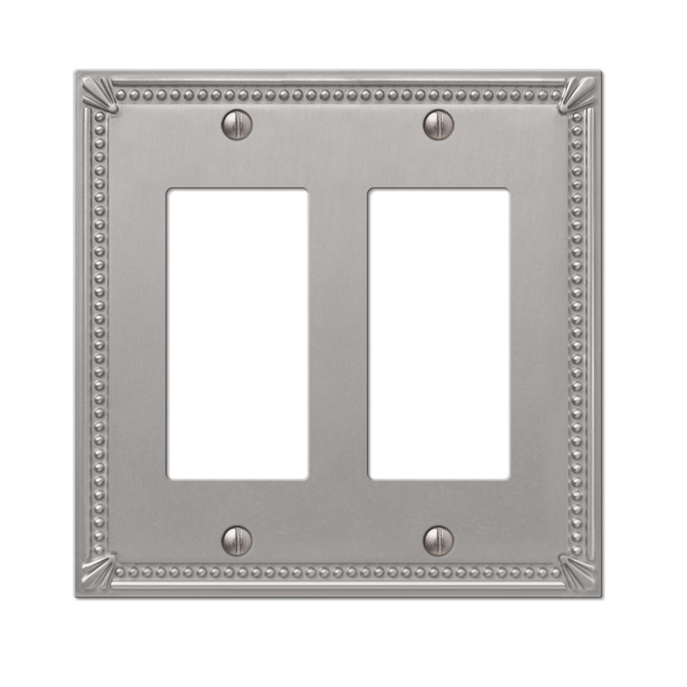Amerelle 74RRBN 2 gang Rocker Wall Plate, Metal, Gray