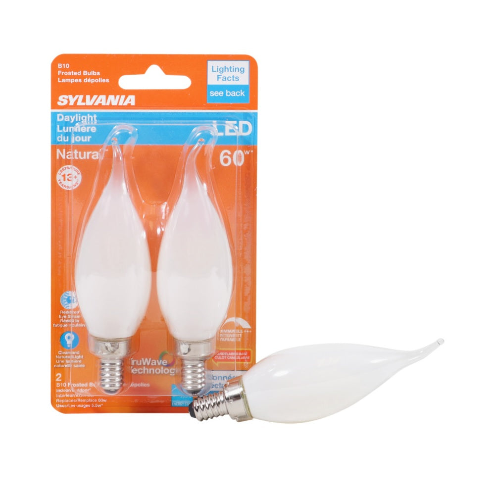 Sylvania 40782 B10 LED Dimmable Bulb, Frosted, 5 Watts