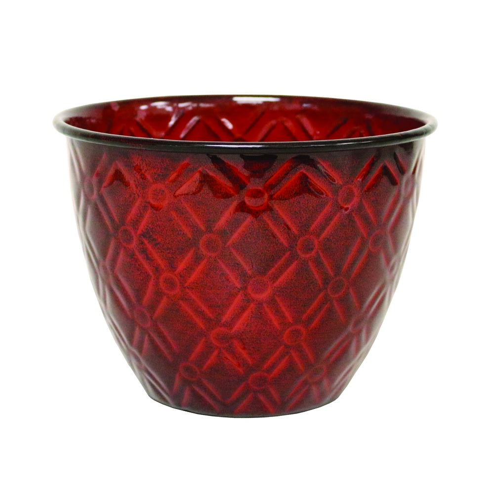 Robert Allen MPT01399 Diamond Planter, Metal, Sangria