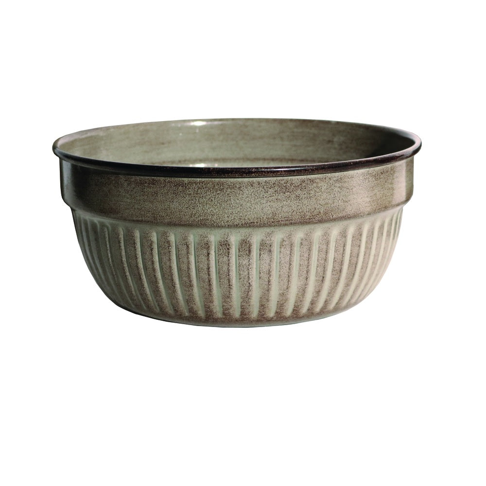 Robert Allen MPT01577 Cascade Round Planter, Metal, Beige