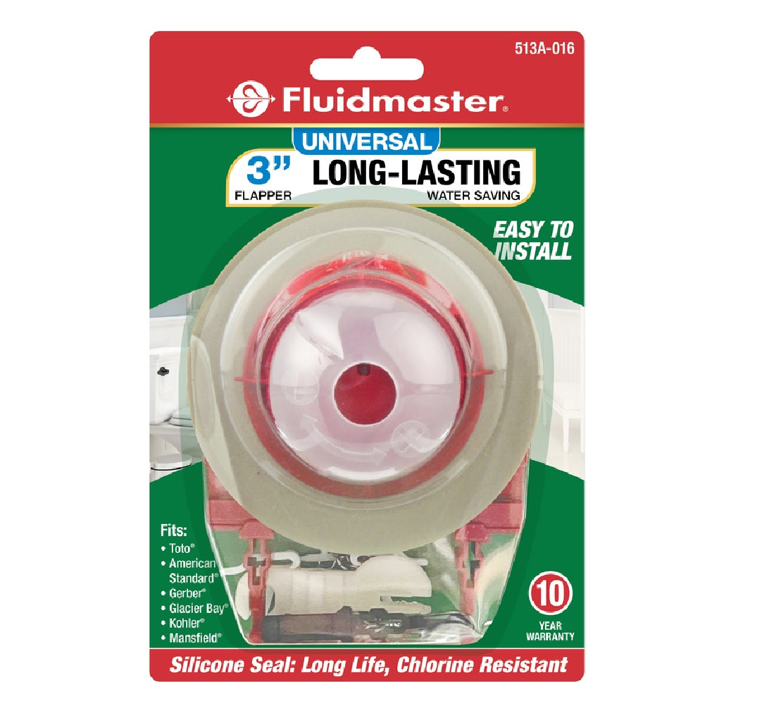 Fluidmaster 513A-016-P4 Universal Toilet Flapper, 3 Inch