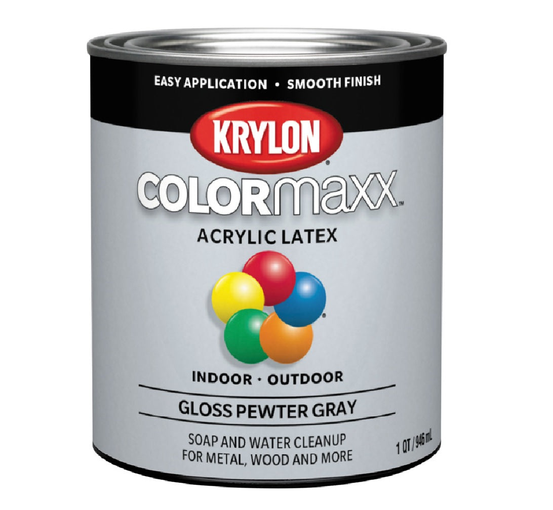 Krylon K05644007 COLORmaxx Interior/Exterior Paint, Pewter Gray