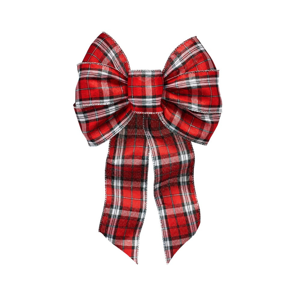 Holiday Trims 6153 Plaid Christmas Bow, 8.5 Inch X 14 Inch, Fabric