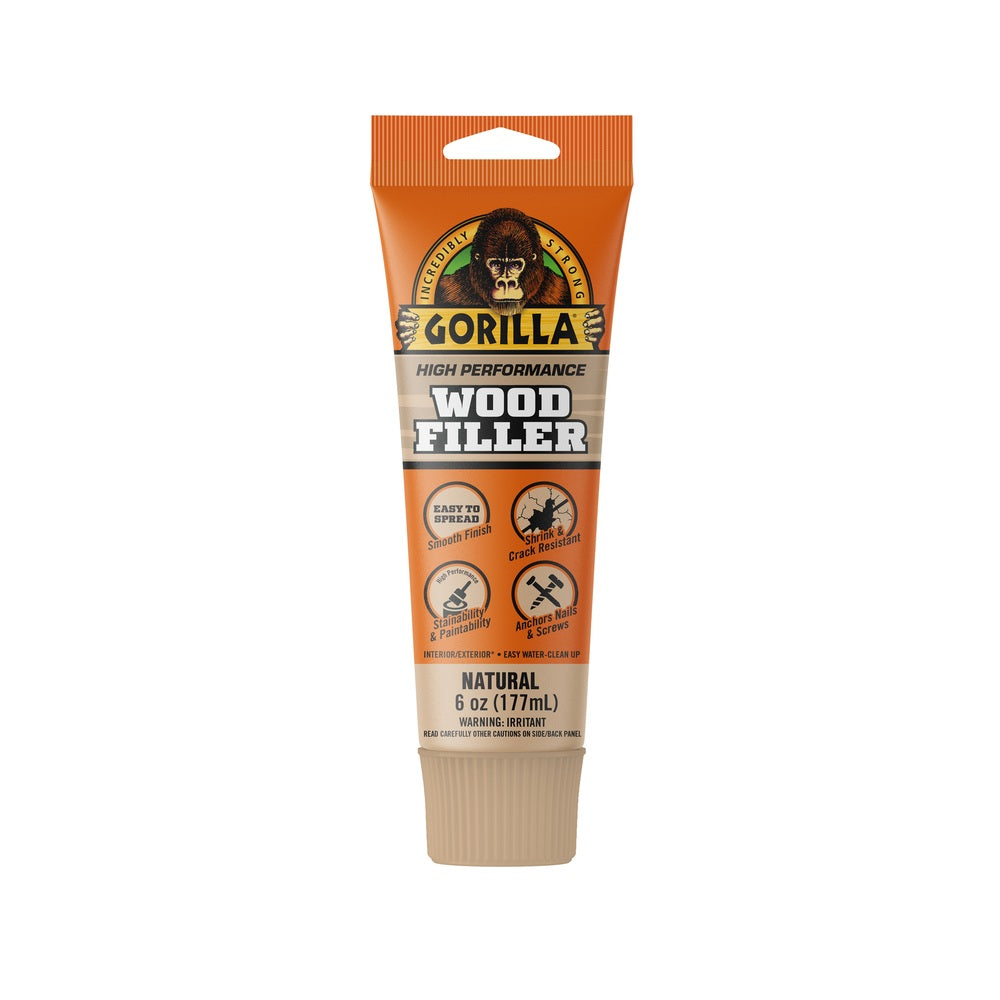Gorilla 107072 Wood Filler, Natural, 6 oz