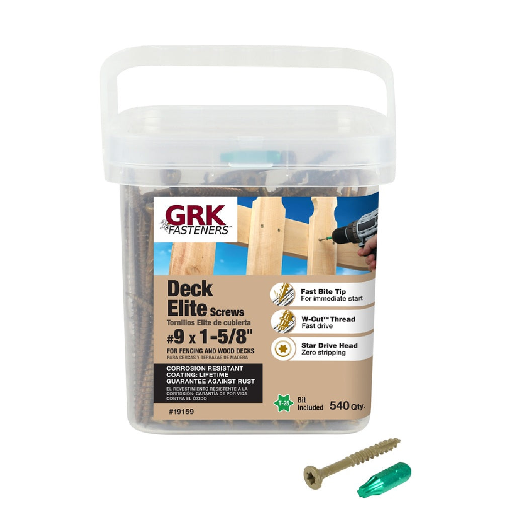 GRK 19159 Deck Elite Star Head Deck Screws, Steel