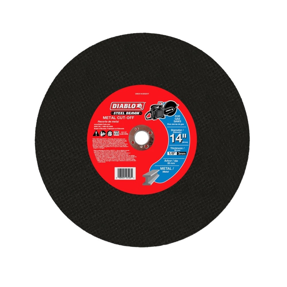 Diablo DBDS14125G01F Metal High-Speed Cut-Off Disc, 14 Inch