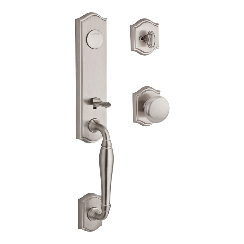 New Hampshire Full Dummy Handleset x Round Knob x Traditional Arch Rose - Satin Nickel
