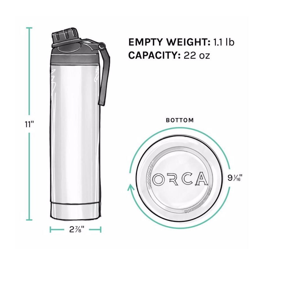 Orca ORCHYD22DRDRGY Hydration Bottle W/Smart Lid, Dusty Rose/Gray, 22 oz