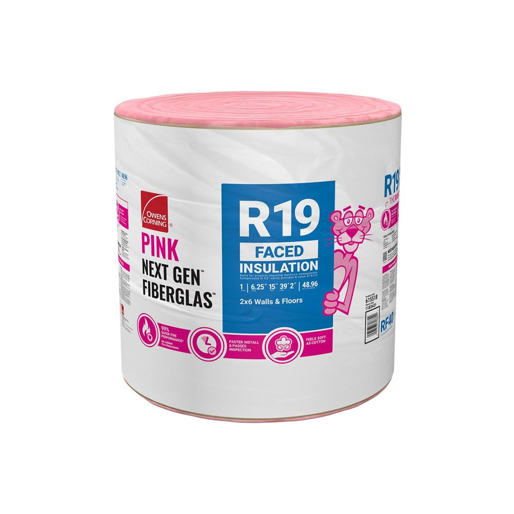 Owens Corning RF40 Kraft Faced Fiberglass Insulation Roll, 48.96 sq ft
