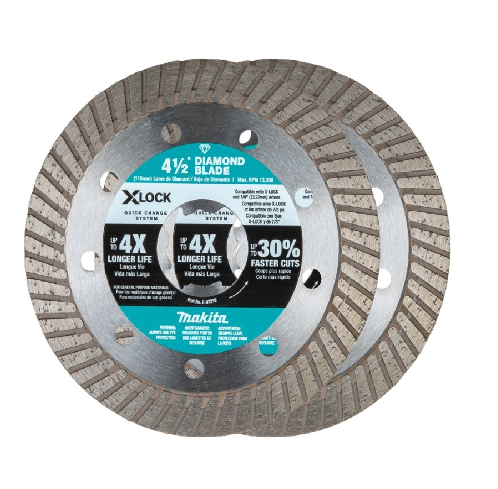 Makita X-LOCK E-07222 Diamond Blade, Turbo Rim